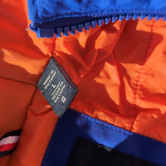 Tommy Hilfiger Jacket Windbreaker Size L (Orange & Blue) Vintage Look - Picture 3 of 6